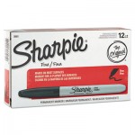Sharpie Fine Point Permanent Marker, Black, Dozen SAN30001