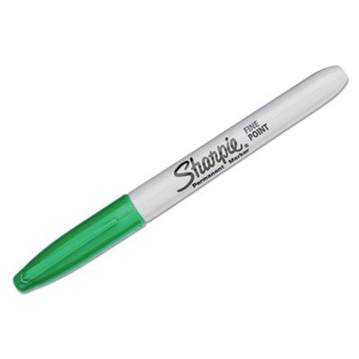 Sharpie Fine Point Permanent Marker, Green, Dozen SAN30004