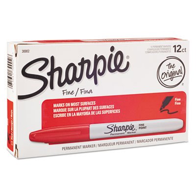 Sharpie Fine Point Permanent Marker, Red, Dozen SAN30002