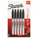 Sharpie Fine Tip Permanent Marker, Black, 5/Pack SAN30665PP