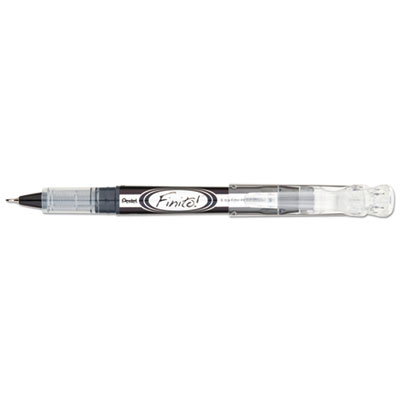 Pentel Finito! Stick Porous Point Pen, Extra-Fine 0.4mm, Black Ink, Black/Silver Barrel PENSD98A