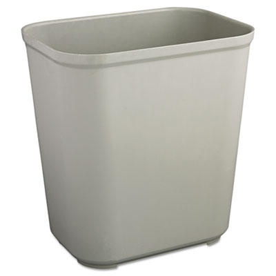 Rubbermaid Commercial FG254300GRAY Fire-Resistant Wastebasket, Rectangular, Fiberglass, 7 gal, Gray RCP2543GRA