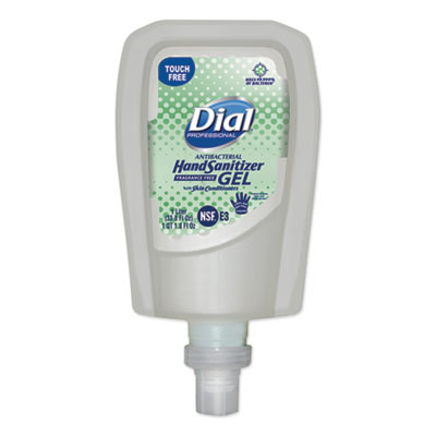 Dial Professional FIT Fragrance-Free Antimicrobial Touch Free Dispenser Refill Gel Hand Sanitizer, 1000 mL, 3/Carton DIA19029