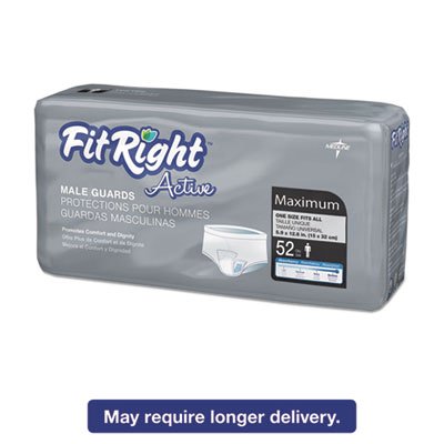 FitRight Active Male Guards, 6 x 11, White, 52/Pack MIIMSCMG02