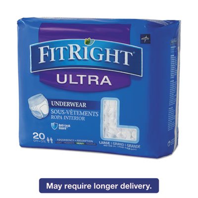 FitRight Ultra Protective Underwear, Large, 40-56" Waist, 20/Pack MIIFIT23505A
