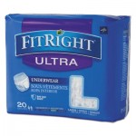 FitRight Ultra Protective Underwear, Large, 40-56" Waist, 20/Pack, 4 Pack/Carton MIIFIT23505ACT