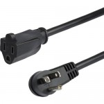 StarTech.com Flat Extension Cord - NEMA 5-15R to NEMA Right-Angle 5-15P - 3 ft PAC101R3