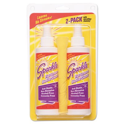 50128EA Flat Screen & Monitor Cleaner, Pleasant Scent, 8 oz Bottle, 2/Pack FUN50128