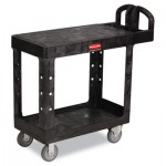 Rubbermaid Commercial FG450500BLA Flat Shelf Utility Cart, Two-Shelf, 19.19w x 37.88d x 33.33h, Black RCP450500BK