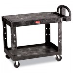 Rubbermaid Commercial FG452500BLA Flat Shelf Utility Cart, Two-Shelf, 25.25w x 44d x 38.13h, Black RCP452500BK