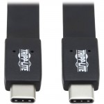 Tripp Lite Flat USB-C to USB-C Cable, M/M, Black, 3 ft U420-003-G2-FL