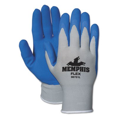 MCR 96731L Flex Seamless Nylon Knit Gloves, Large, Blue/Gray, Dozen CRW96731LDZ