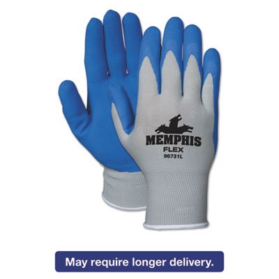 CRW 96731SDZ Flex Seamless Nylon Knit Gloves, Small, Blue/Gray, Dozen CRW96731SDZ