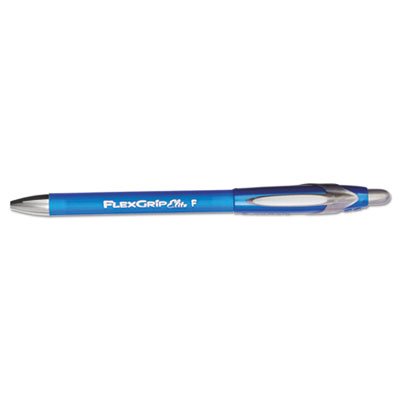 Paper Mate FlexGrip Elite Ballpoint Retractable Pen, Blue Ink, Fine, Dozen PAP85583