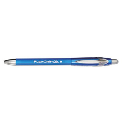 Paper Mate FlexGrip Elite Ballpoint Retractable Pen, Blue Ink, Medium, Dozen PAP85581