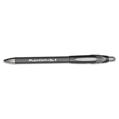 Paper Mate FlexGrip Elite Retractable Ballpoint Pen, 0.8mm, Black Ink/Barrel, Dozen PAP85582
