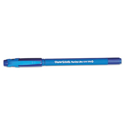 Paper Mate FlexGrip Ultra Ballpoint Stick Pen, Blue Ink, Medium, Dozen PAP9610131