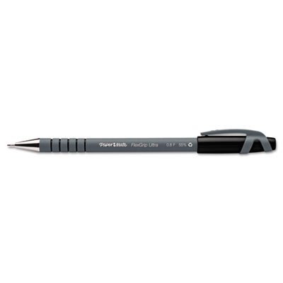 Paper Mate FlexGrip Ultra Ballpoint Stick Pen, Black Ink, Fine, Dozen PAP9680131