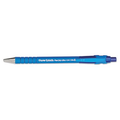 Paper Mate FlexGrip Ultra Recycled Ballpoint Retractable Pen, Blue Ink, Medium, Dozen PAP9510131
