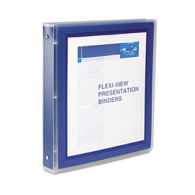 Avery Flexi-View Binder with Round Rings, 3 Rings, 1.5" Capacity, 11 x 8.5, Navy Blue AVE17638