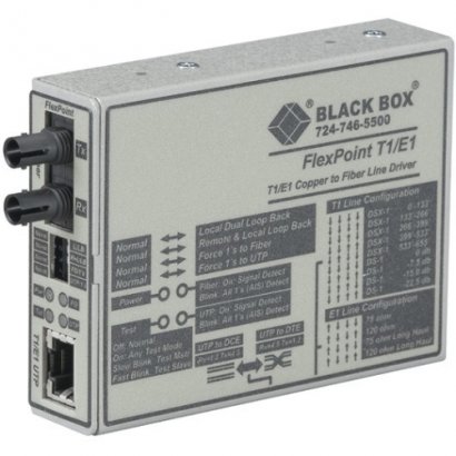 Black Box FlexPoint T1/E1 to Fiber Line Driver, Single-Mode, 28 km, ST MT661A-SM