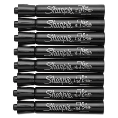 Sharpie Flip ChartMarker, Broad Bullet Tip, Black, 8/Pack SAN1760445
