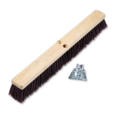 Floor Brush Head, 3 1/4" Maroon Stiff Polypropylene, 24 BWK20324