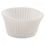 HFM 610032 Fluted Bake Cups, 4 1/2 dia x 1 1/4h, White, 500/Pack, 20 Pack/Carton HFM610032