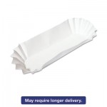 HFM 610740 Fluted Hot Dog Trays, 6w x 2d x 2h, White, 500/Sleeve, 6 Sleeves/Carton HFM610740