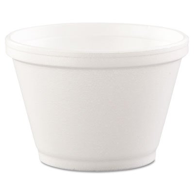 DCC 6SJ12 Foam Containers, 6oz, White, 50/Bag, 20 Bags/Carton DCC6SJ12