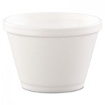 DCC 6SJ12 Foam Containers, 6oz, White, 50/Bag, 20 Bags/Carton DCC6SJ12