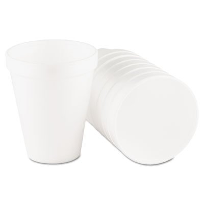 Dart Foam Drink Cups, 10oz, White, 25/Bag DCC10J10