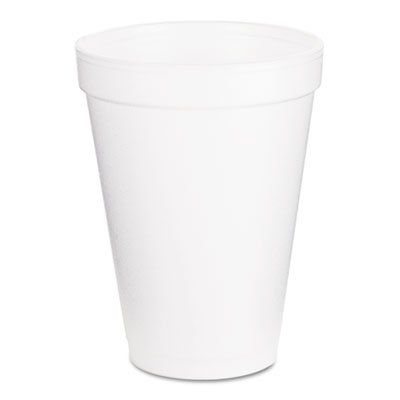 Dart Foam Drink Cups, 12oz, White, 1000/Carton DCC12J16