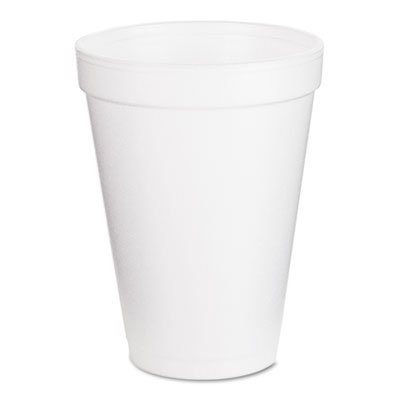 Dart Foam Drink Cups, 12oz, White, 25/Bag, 40 Bags/Carton DCC12J12