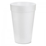 Dart Foam Drink Cups, 16oz, White, 25/Bag, 40 Bags/Carton DCC16J16