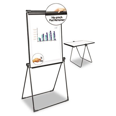UNV43030 Foldable Double Sided Dry Erase Easel, 28.5 x 37.5, White/Black UNV43030