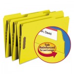 Smead Folders, Two Fasteners, 1/3 Cut Assorted, Top Tab, Legal, Yellow, 50/Box SMD17940