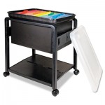 Advantus Folding Mobile File Cart, 14.5w x 18.5d x 21.75h, Clear/Black AVT55758