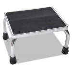 Foot Stool, 16w x 12d x 8 1/4h, Steel, Chrome/Black Mat MIIMDS80430I