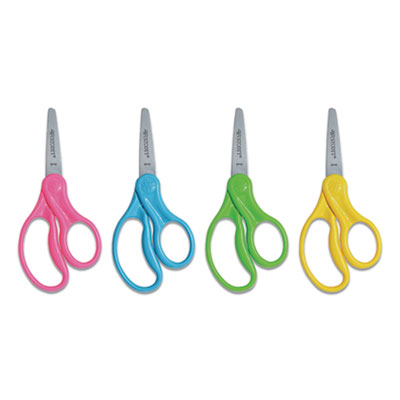 Westcott For Kids Scissors, Pointed Tip, 5" Long, 1.75" Cut Length, Randomly Assorted Straight Handles ACM13131