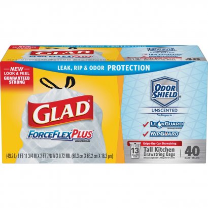 Glad ForceFlexPlus Drawstring Trash Bags 79008CT