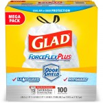 Glad ForceFlexPlus Tall Kitchen Drawstring CloroxPro Trash Bags 70427BD