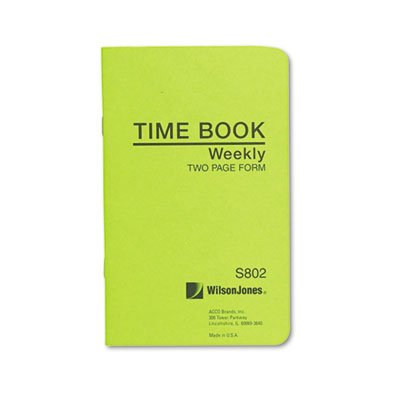 Wilson Jones WS802A Foreman's Time Book, Week Ending, 4-1/8 x 6-3/4, 36-Page Book WLJS802