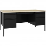 Lorell Fortress Maple Top Double-pedestal Desk 60930