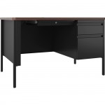 Lorell Fortress Series Walnut Top Teacher's Desk 66939