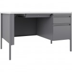 Lorell Fortress White/Platinum Steel Teachers Desk 66940