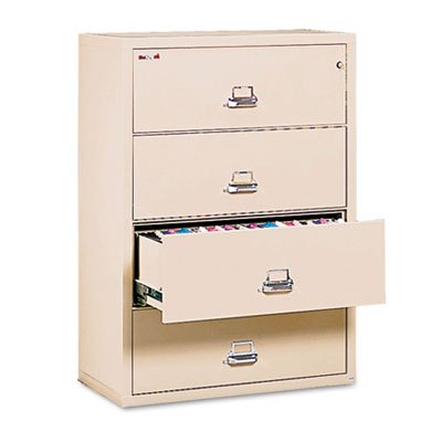 FireKing Four-Drawer Lateral File, 37-1/2w x 22-1/8d, Letter/Legal, Parchment FIR43822CPA