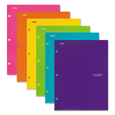Five Star Four-Pocket Portfolio, 8 1/2 x 11, Assorted Colors, Trend Design, 4/Pack MEA38056