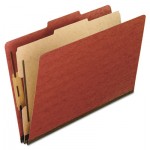 Pendaflex Four-Section Pressboard Folders, Letter, Red, 10/Box PFX1157R