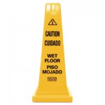 Rubbermaid Commercial FG627777YEL Four-Sided Caution, Wet Floor Safety Cone, 10 1/2w x 10 1/2d x 25 5